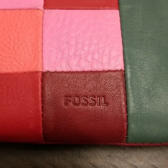 Fossil Emma Mini Wallet RFID Leather Multicolor Patchwork - Picture 4 of 15